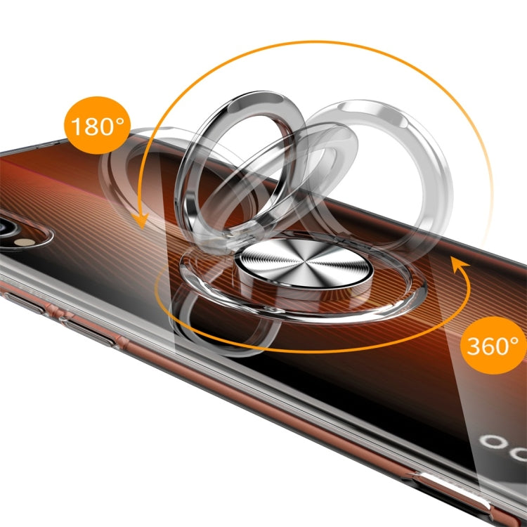 Ultra-thin TPU Protective Case for OPPO R15, with 360 Degree Rotation Holder (Transparent)