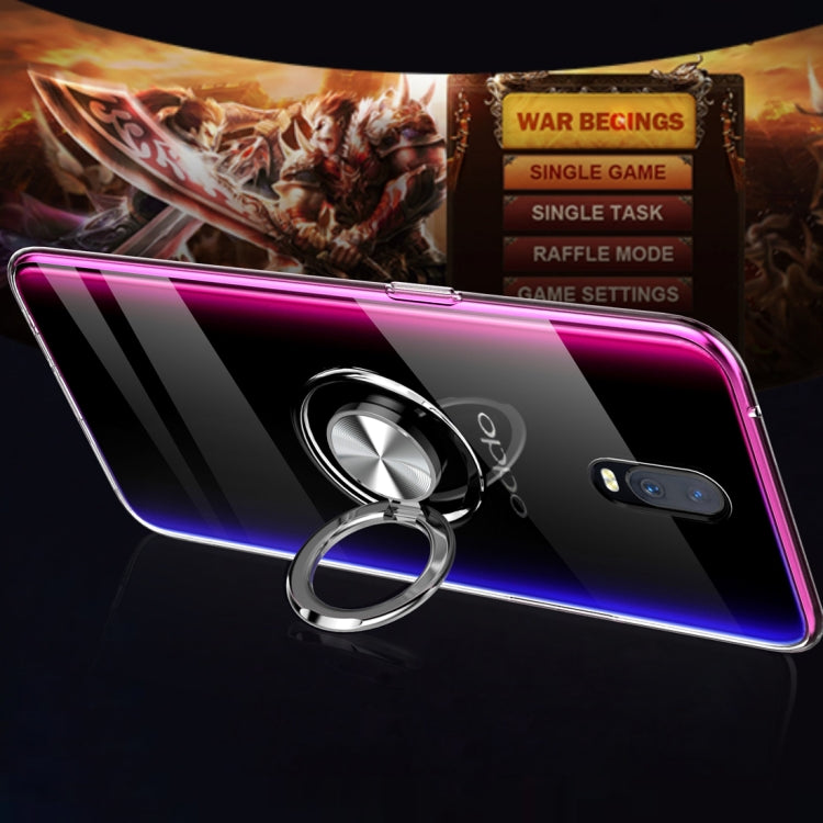 Ultra-thin TPU Protective Case for OPPO R17, with 360 Degree Rotation Holder (Transparent)
