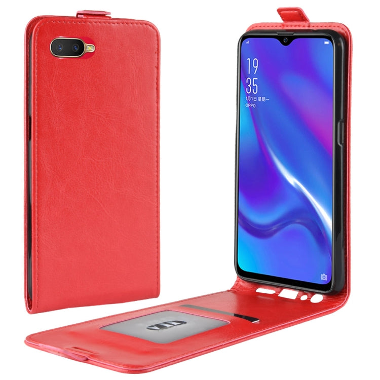 R64 Texture Single Fold Vertical Flip Leather Case for OPPO K1, with Card Slots & Wallet