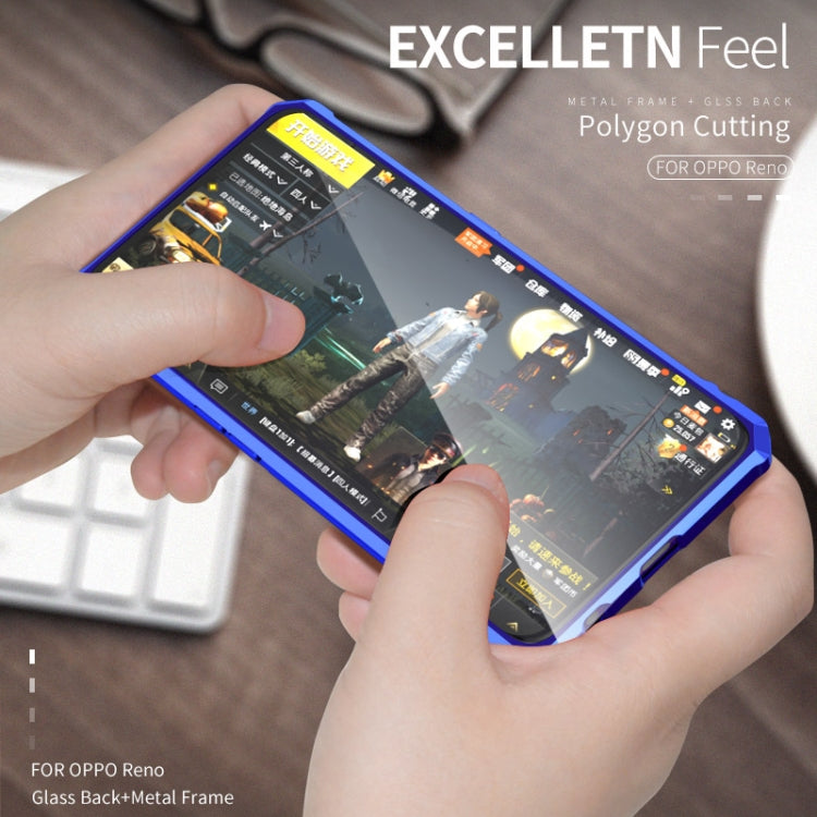 Buckle Series Metal Frame + Tempered Glass Protective Case for OPPO Reno