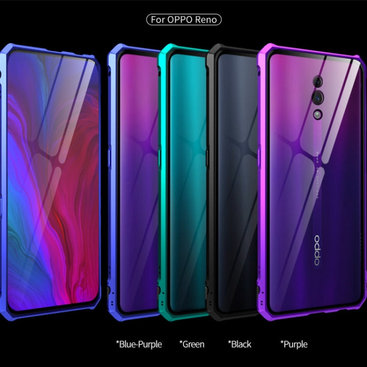 Buckle Series Metal Frame + Tempered Glass Protective Case for OPPO Reno