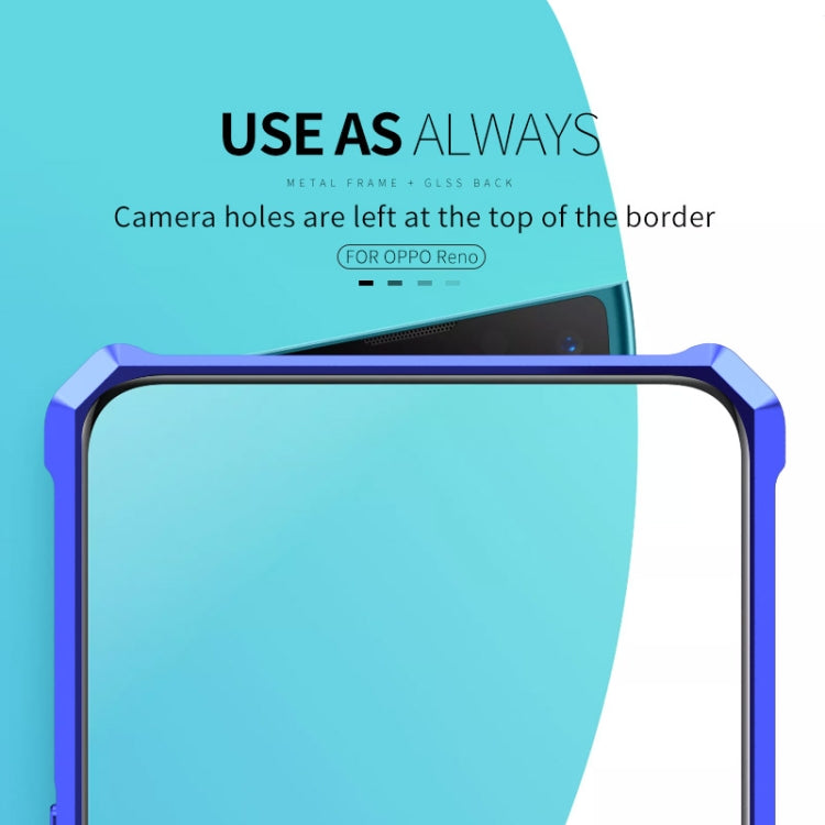Buckle Series Metal Frame + Tempered Glass Protective Case for OPPO Reno