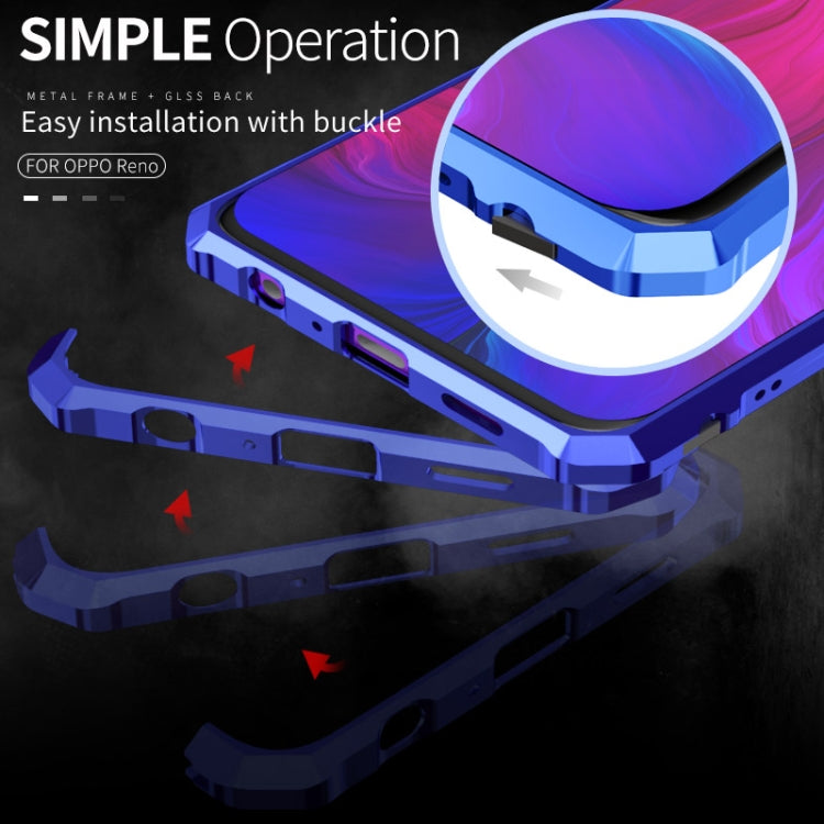 Buckle Series Metal Frame + Tempered Glass Protective Case for OPPO Reno