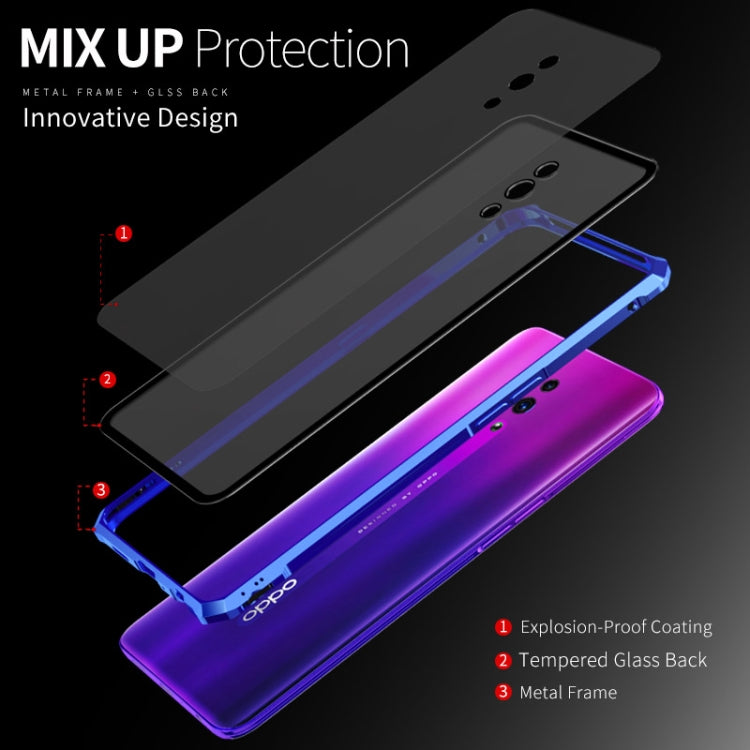 Buckle Series Metal Frame + Tempered Glass Protective Case for OPPO Reno