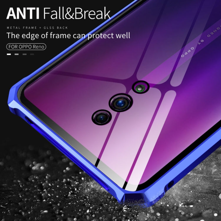 Buckle Series Metal Frame + Tempered Glass Protective Case for OPPO Reno