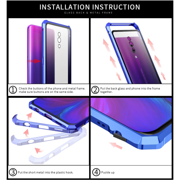 Buckle Series Metal Frame + Tempered Glass Protective Case for OPPO Reno