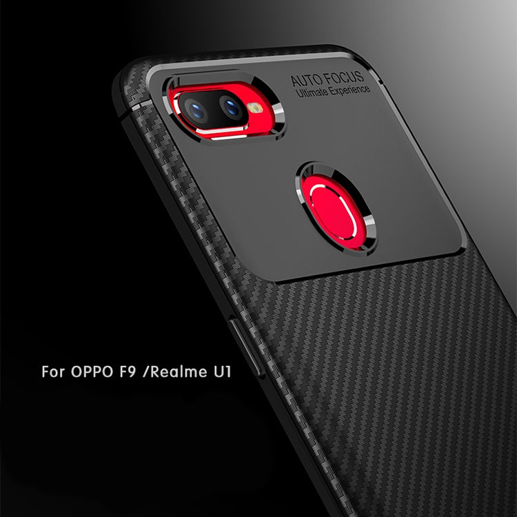Carbon Fiber Texture Shockproof TPU Case for OPPO F9 / Realme U1