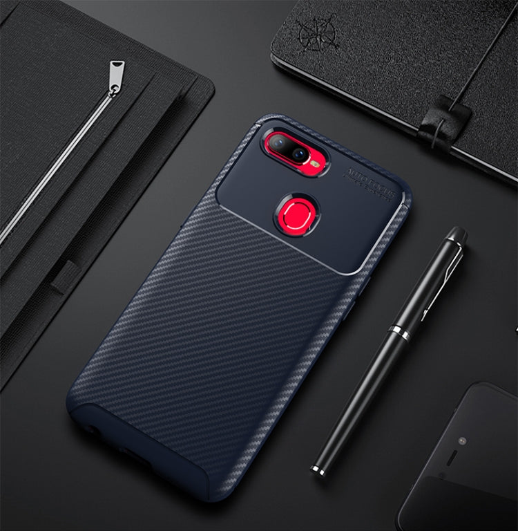 Carbon Fiber Texture Shockproof TPU Case for OPPO F9 / Realme U1