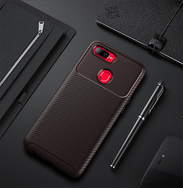 Carbon Fiber Texture Shockproof TPU Case for OPPO F9 / Realme U1