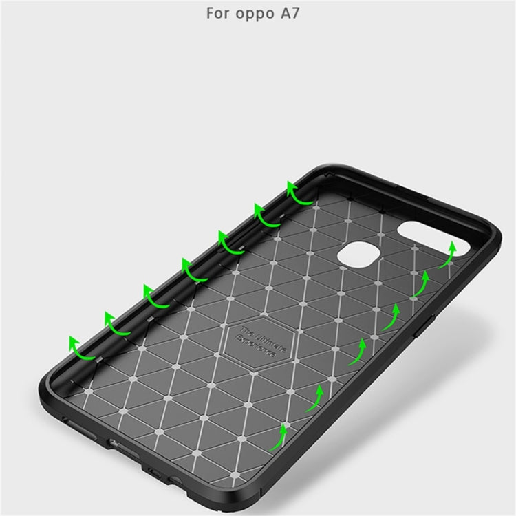 Carbon Fiber Texture Shockproof TPU Case for OPPO A7