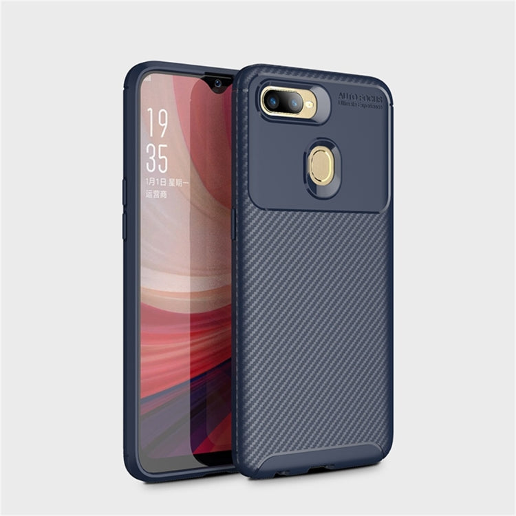 Carbon Fiber Texture Shockproof TPU Case for OPPO A7