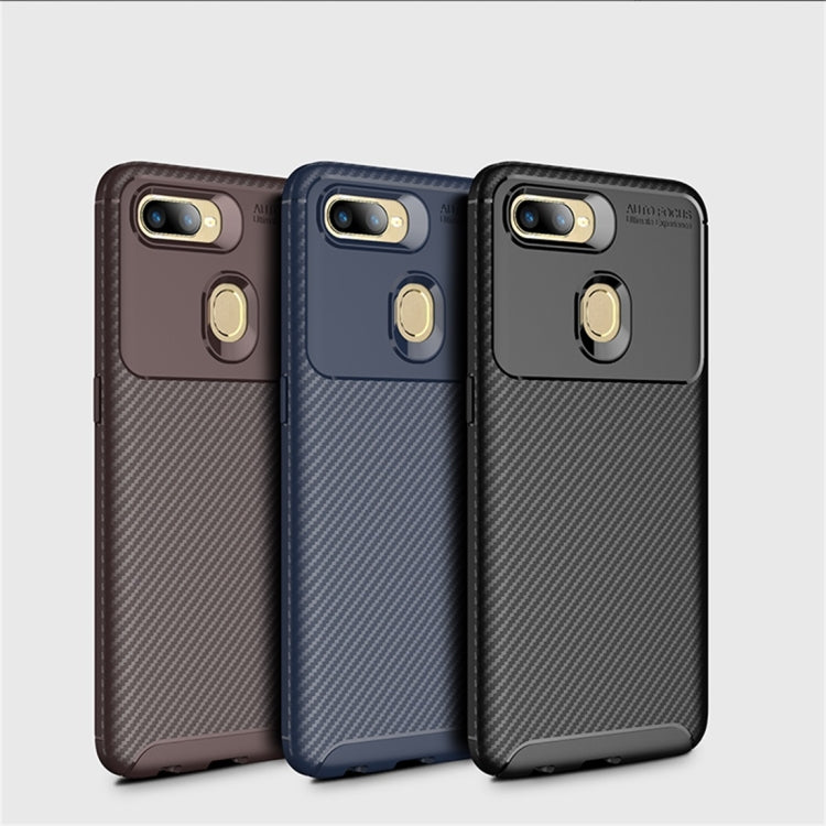 Carbon Fiber Texture Shockproof TPU Case for OPPO A7