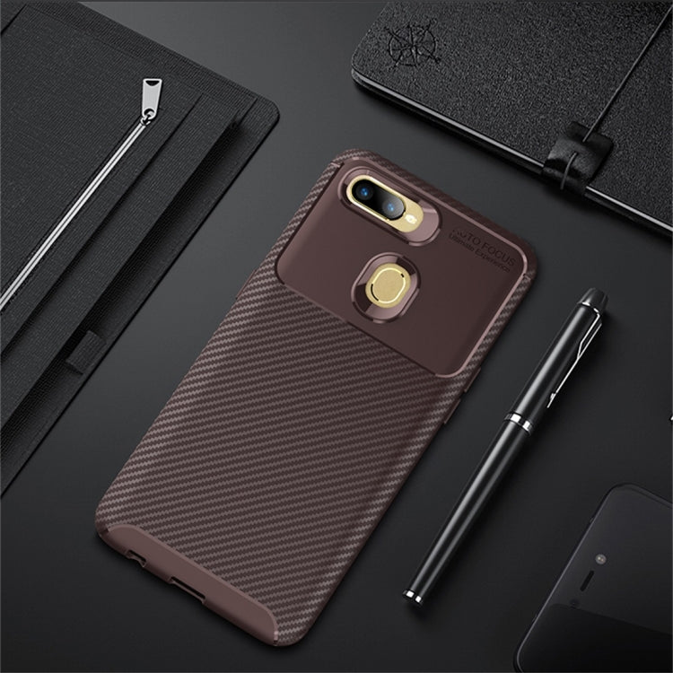 Carbon Fiber Texture Shockproof TPU Case for OPPO A7