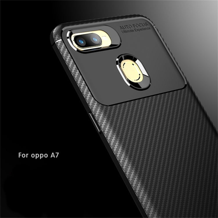 Carbon Fiber Texture Shockproof TPU Case for OPPO A7