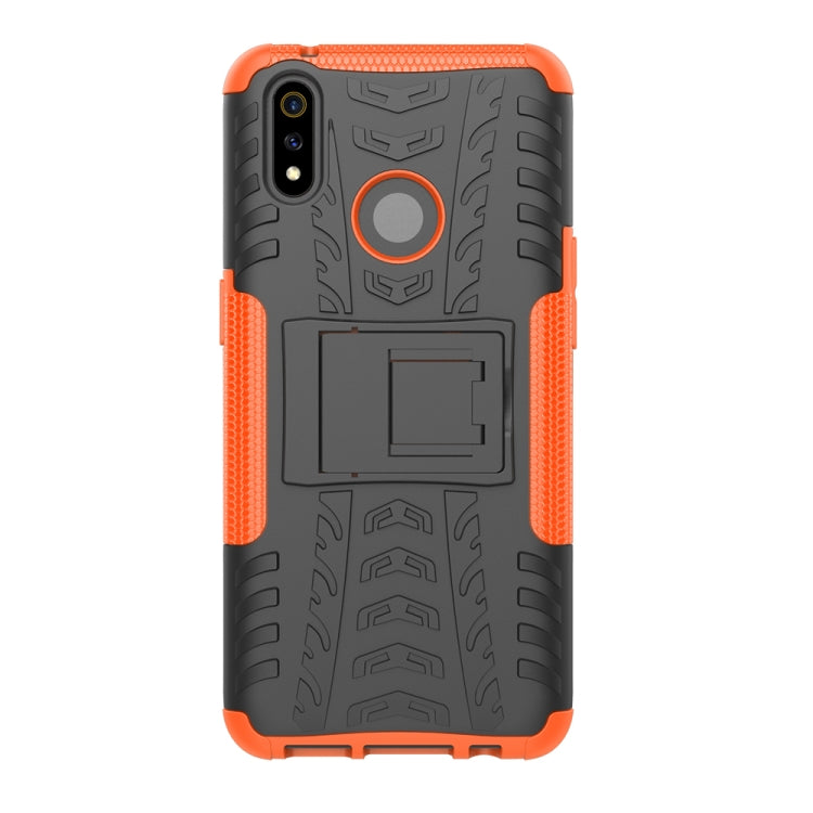 Shockproof PC + TPU Tire Pattern Case for OPPO Realme 3 Pro, with Holder