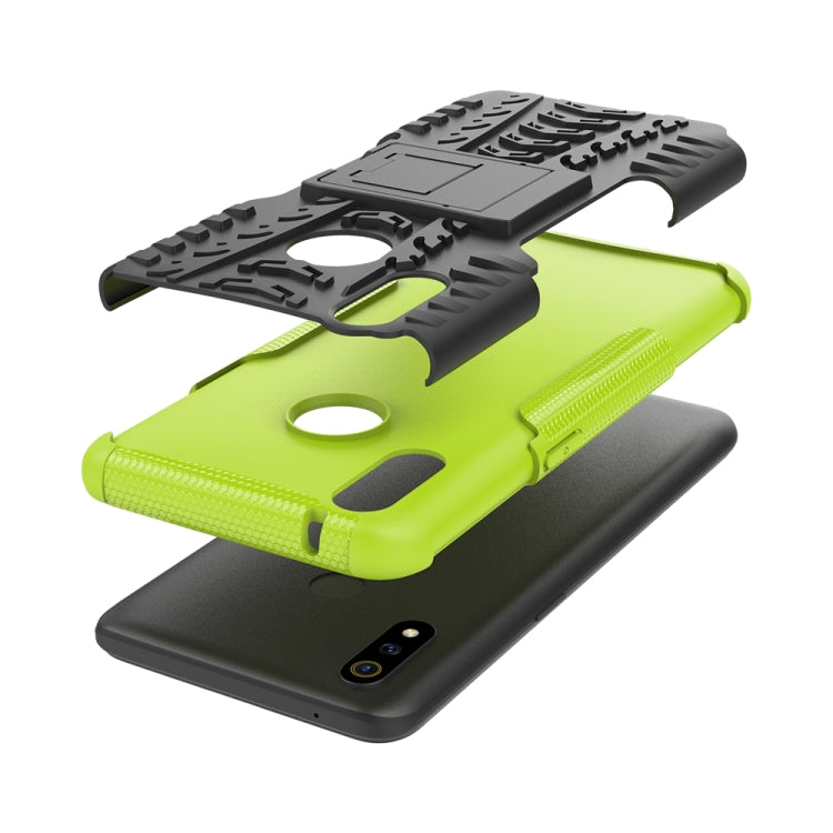 Shockproof PC + TPU Tire Pattern Case for OPPO Realme 3 Pro, with Holder