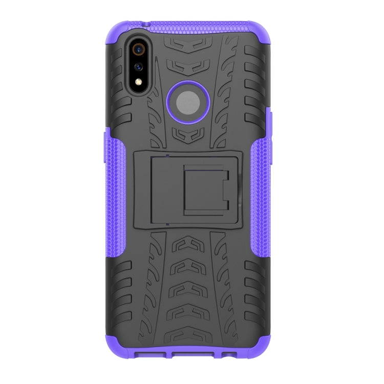 Shockproof PC + TPU Tire Pattern Case for OPPO Realme 3 Pro, with Holder