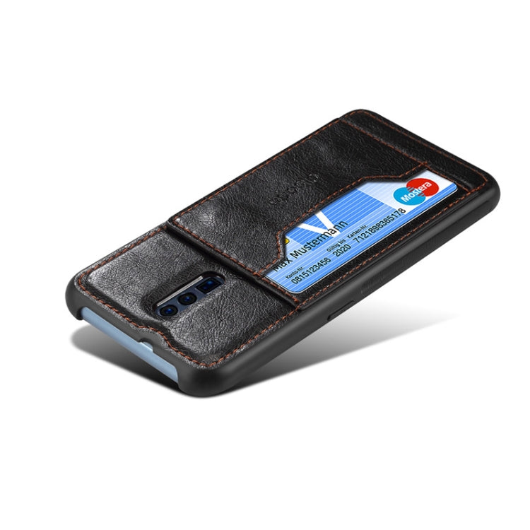 TPU + PC + PU Crazy Horse Texture Protective Case for OPPO Reno, with Holder & Card Slots