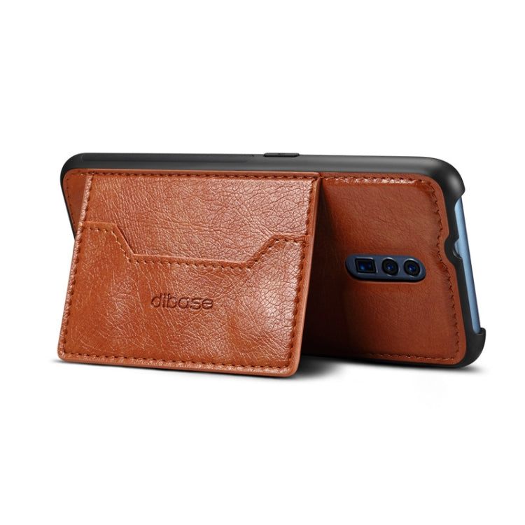 TPU + PC + PU Crazy Horse Texture Protective Case for OPPO Reno, with Holder & Card Slots