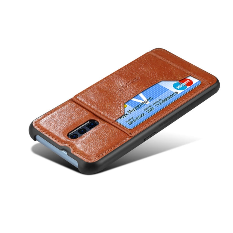 TPU + PC + PU Crazy Horse Texture Protective Case for OPPO Reno, with Holder & Card Slots