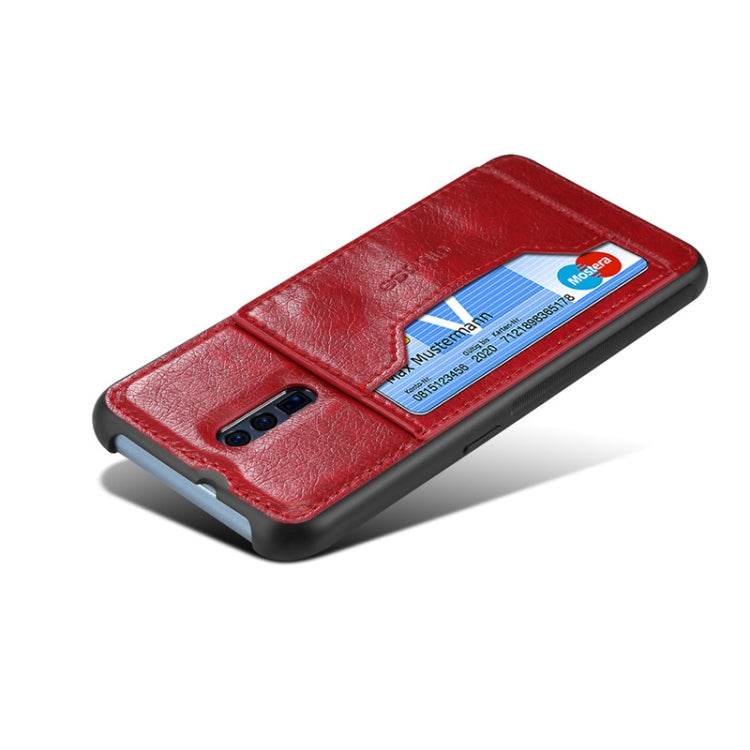 TPU + PC + PU Crazy Horse Texture Protective Case for OPPO Reno, with Holder & Card Slots