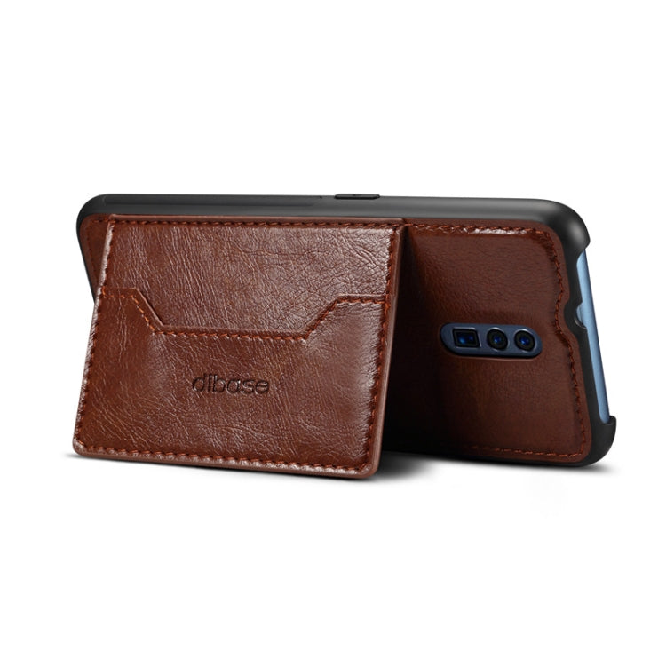 TPU + PC + PU Crazy Horse Texture Protective Case for OPPO Reno, with Holder & Card Slots