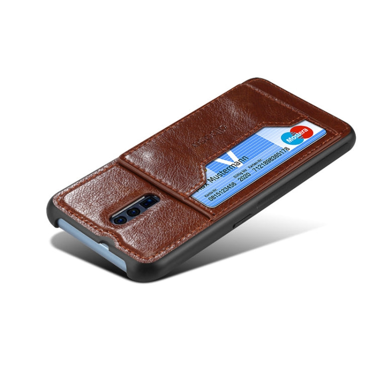 TPU + PC + PU Crazy Horse Texture Protective Case for OPPO Reno, with Holder & Card Slots