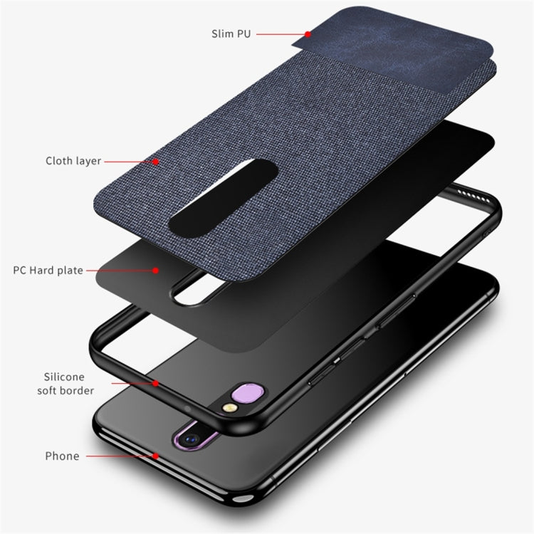 Shockproof Splicing PU + Cloth Protective Case for OPPO F11