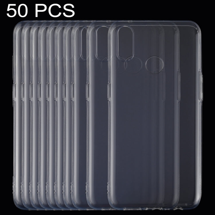 50 PCS 0.75mm Ultrathin Transparent TPU Soft Protective Case for OPPO Realme 3