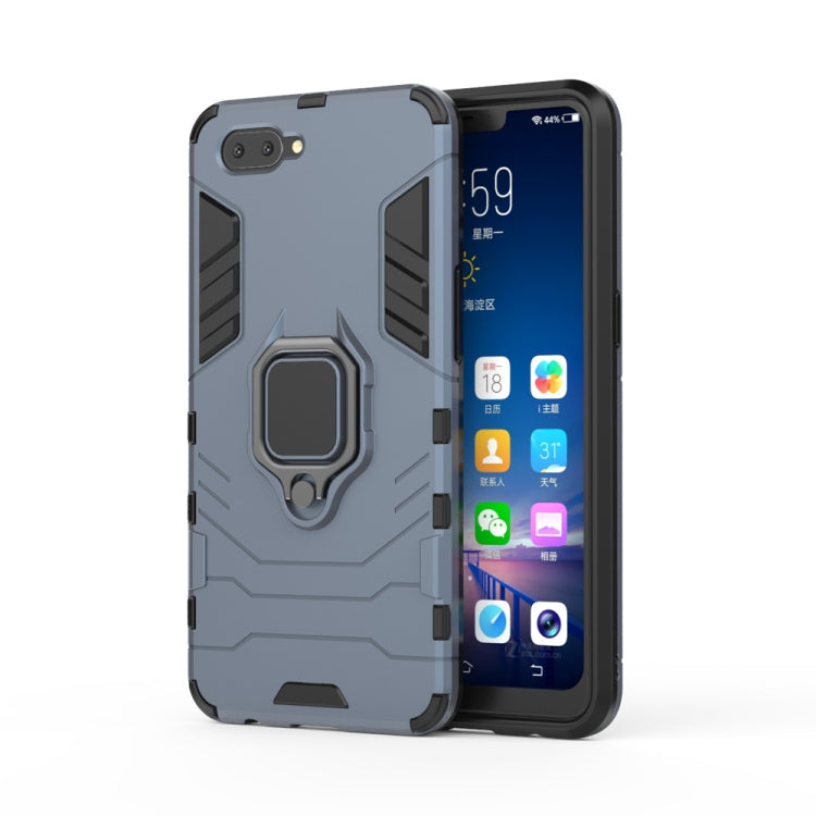 PC + TPU Shockproof Protective Case for OPPO A5, with Magnetic Ring Holder
