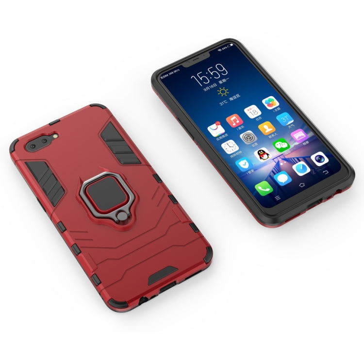 PC + TPU Shockproof Protective Case for OPPO A5, with Magnetic Ring Holder