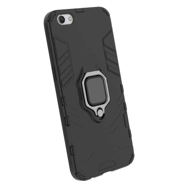 PC + TPU Shockproof Protective Case for OPPO R9s, with Magnetic Ring Holder (Grey)