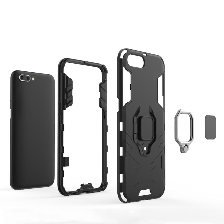 PC + TPU Shockproof Protective Case for OPPO R11, with Magnetic Ring Holder