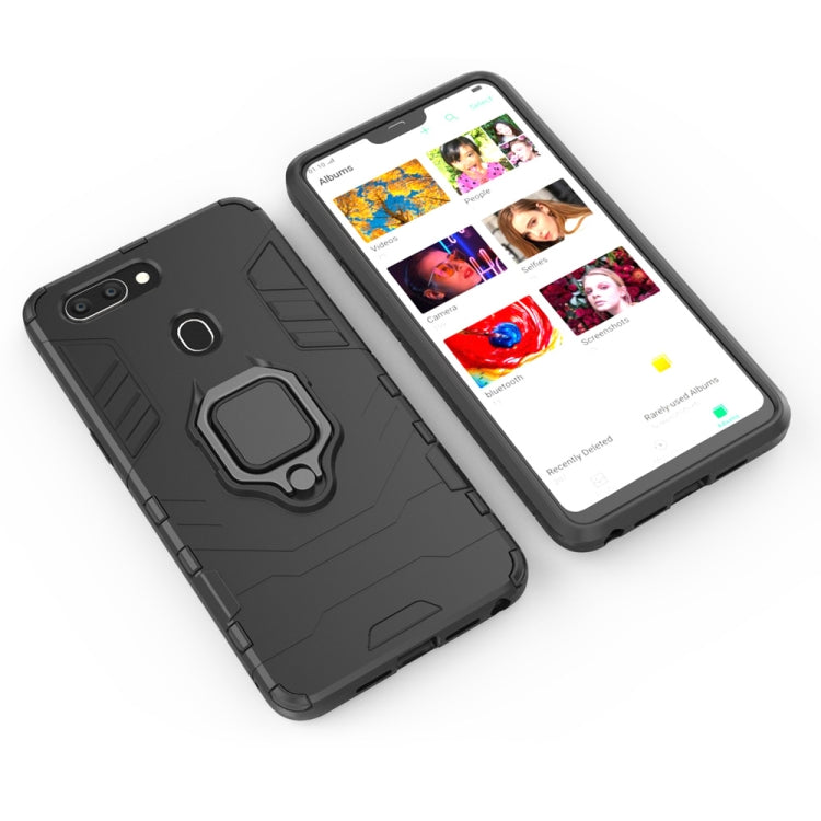 PC + TPU Shockproof Protective Case for OPPO R15, with Magnetic Ring Holder