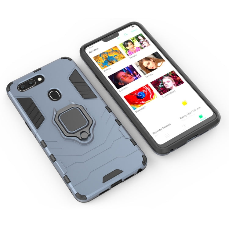 PC + TPU Shockproof Protective Case for OPPO R15, with Magnetic Ring Holder