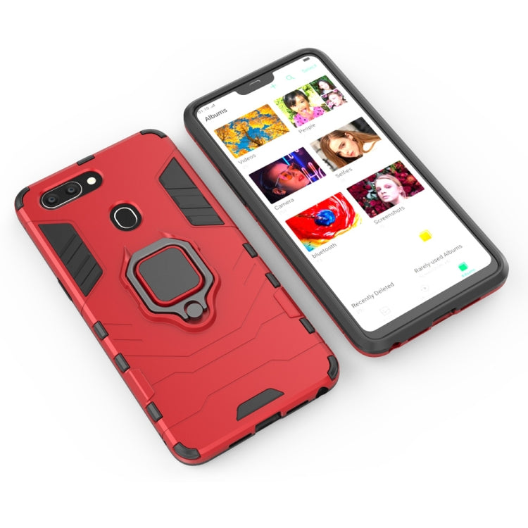 PC + TPU Shockproof Protective Case for OPPO R15, with Magnetic Ring Holder