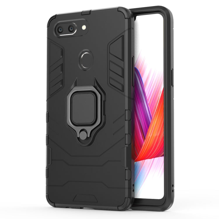 PC + TPU Shockproof Protective Case for OPPO R15 Pro, with Magnetic Ring Holder