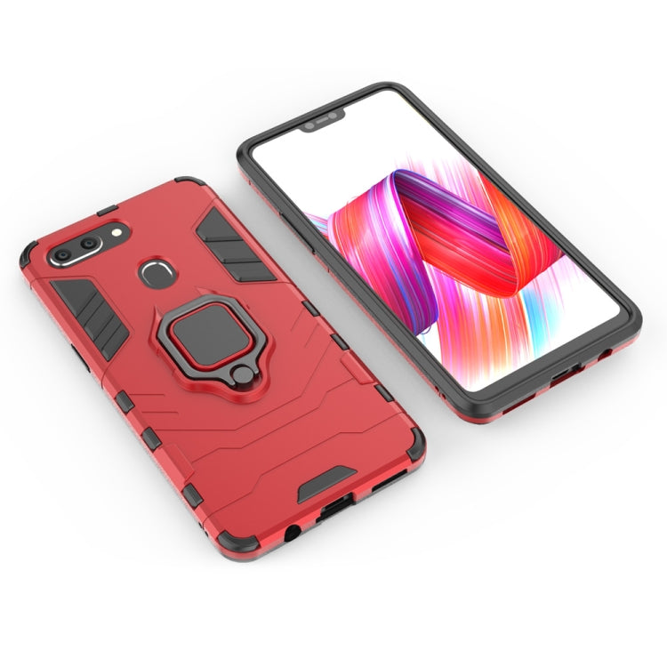 PC + TPU Shockproof Protective Case for OPPO R15 Pro, with Magnetic Ring Holder