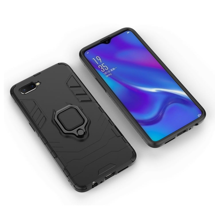 PC + TPU Shockproof Protective Case for OPPO K1, with Magnetic Ring Holder