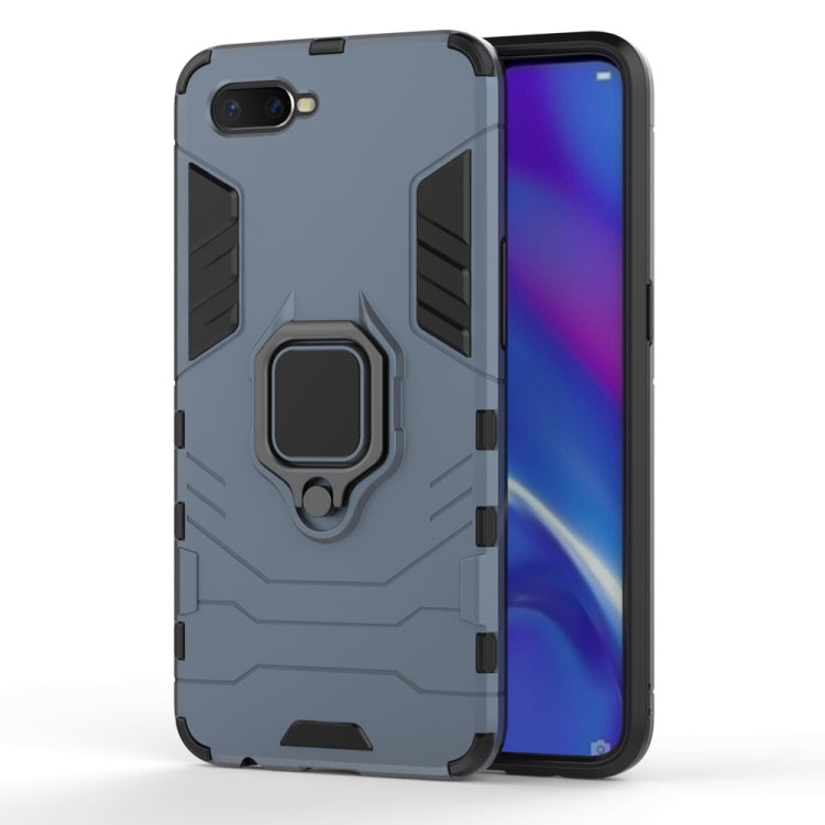 PC + TPU Shockproof Protective Case for OPPO K1, with Magnetic Ring Holder