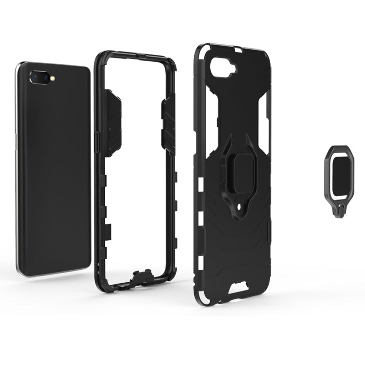 PC + TPU Shockproof Protective Case for OPPO K1, with Magnetic Ring Holder