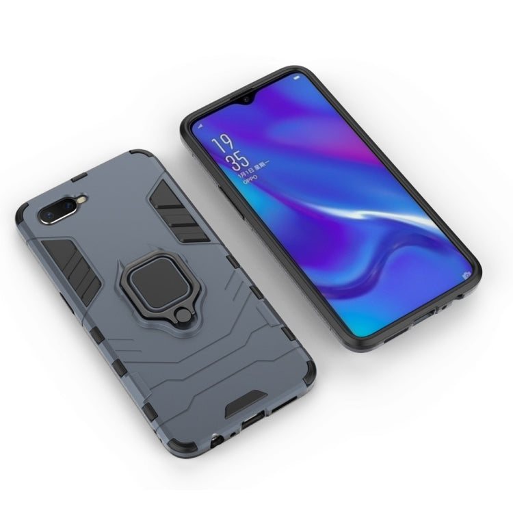 PC + TPU Shockproof Protective Case for OPPO K1, with Magnetic Ring Holder