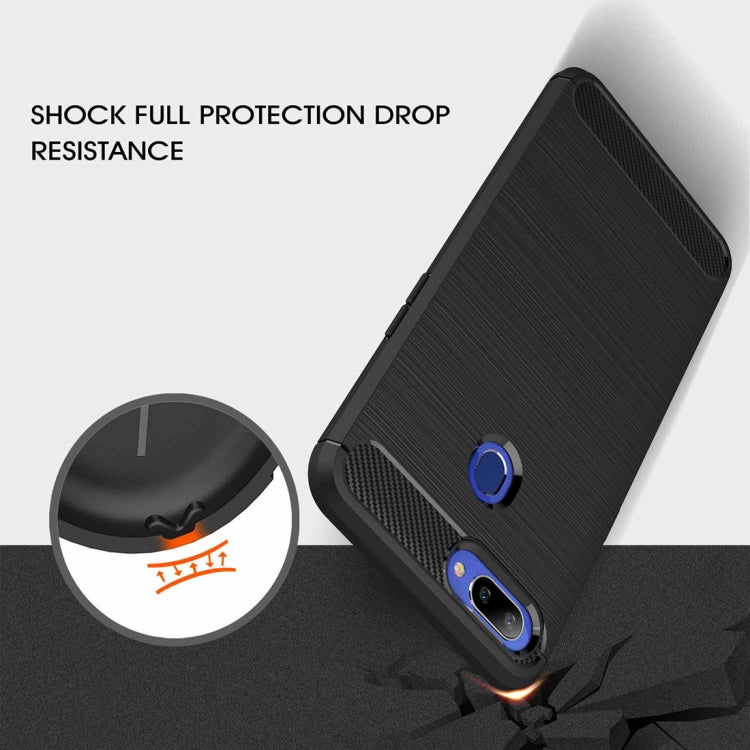 Brushed Texture Carbon Fiber Shockproof TPU Case for OPPO Realme 2