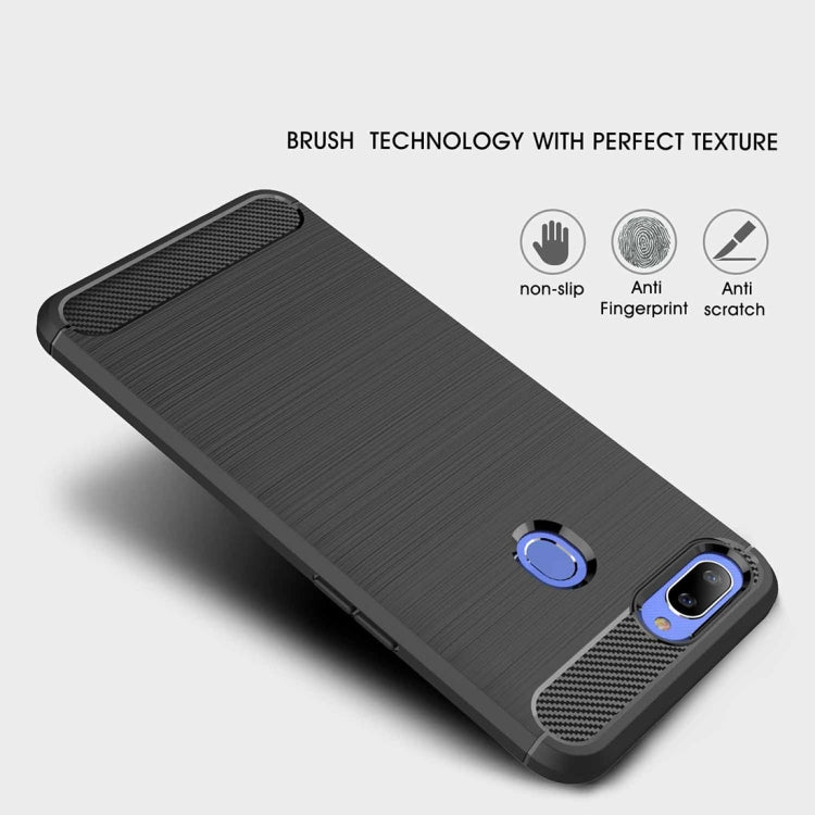 Brushed Texture Carbon Fiber Shockproof TPU Case for OPPO Realme 2