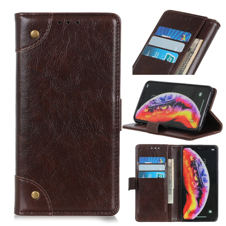 Copper Buckle Nappa Texture Horizontal Flip Leather Case for Galaxy A10, with Holder & Card Slots & Wallet