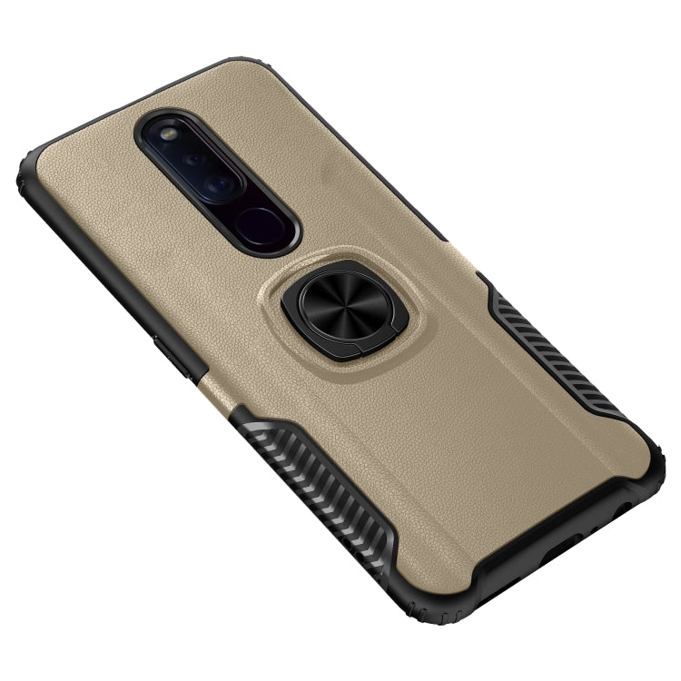 Shockproof Car Magnetic Case with 360 Degree Gold Armor Ring for OPPO F11 Pro