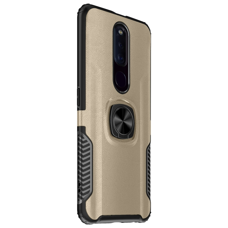 Shockproof Car Magnetic Case with 360 Degree Gold Armor Ring for OPPO F11 Pro