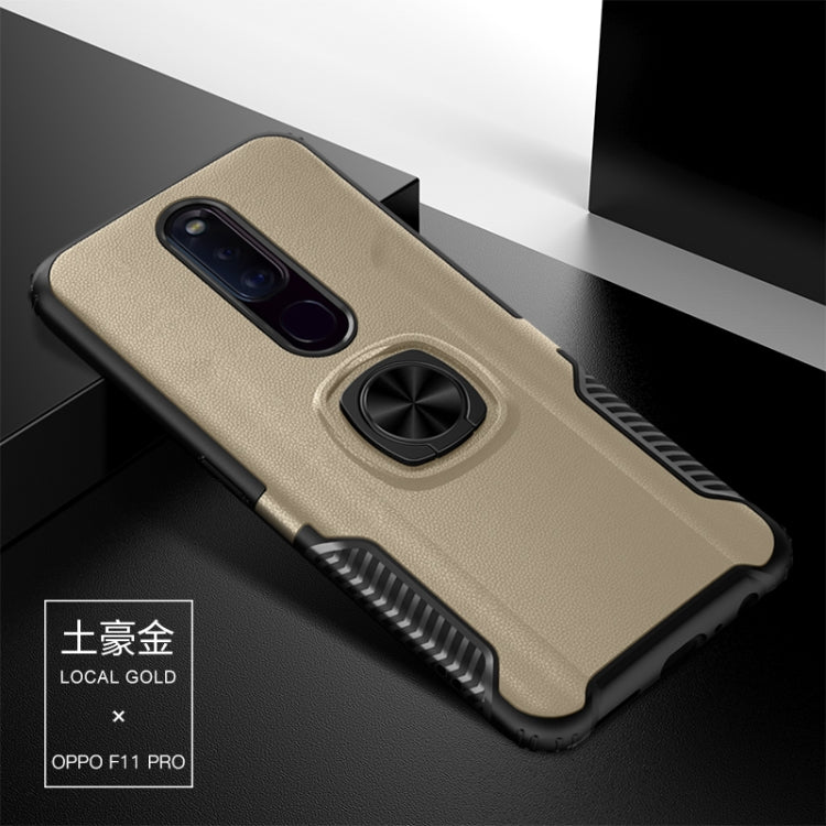 Shockproof Car Magnetic Case with 360 Degree Gold Armor Ring for OPPO F11 Pro