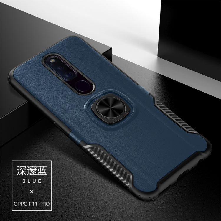 Shockproof Car Magnetic Case with 360 Degree Gold Armor Ring for OPPO F11 Pro