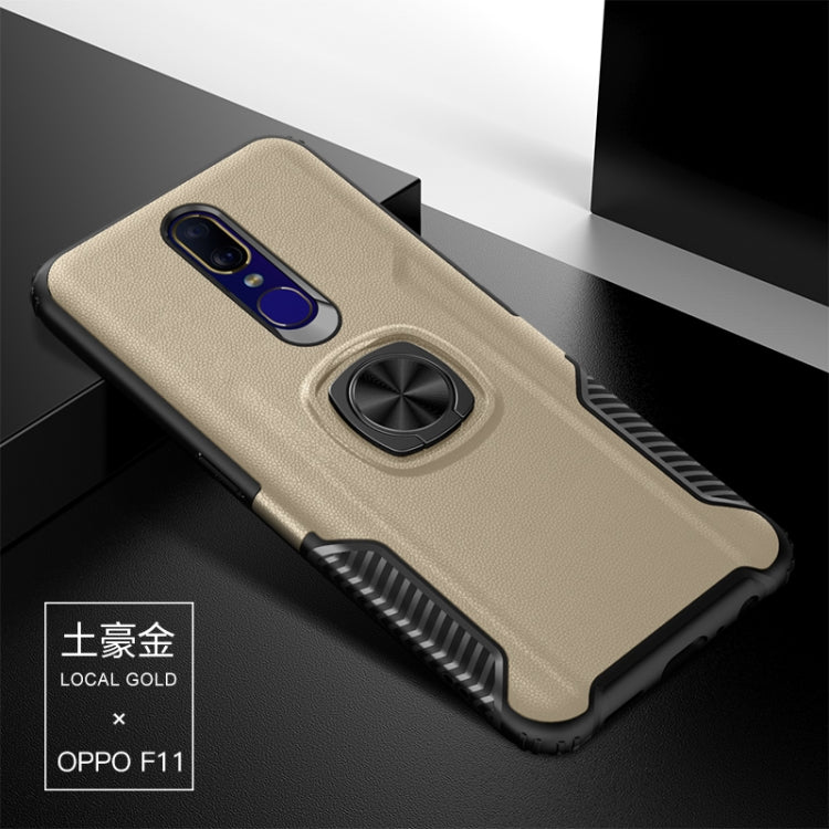 Shockproof Car Magnetic Case with 360 Degree Gold Armor Ring for OPPO F11